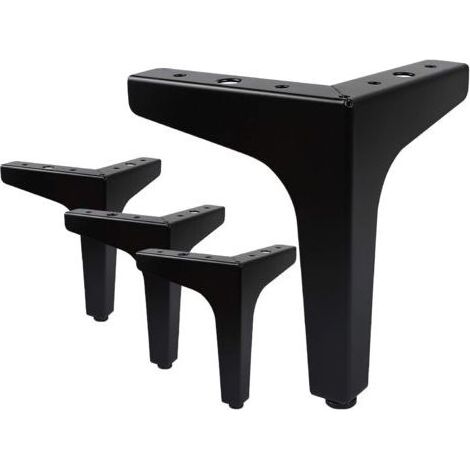 Lot de 4 Pieds de Meubles Charge Jusqu'à 600 KG,Pied de Table Modernes en Métal en Forme de Triangle,Pied Meuble épingle pour Placard,Canapé,avec 4 Protège Pieds,Noir GROOFOO(15cm) (1/5)