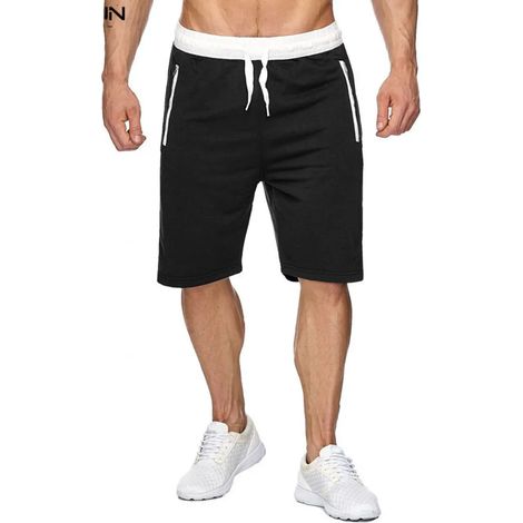 Short homme plage, coton décontracté, shorts taille basse cinq poches, pantalon sportif respirant, confortable été. (1/5)