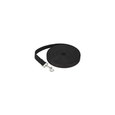 Longe pour Chien (9m Noir), Laisse de Dressage Chien avec Poignée Longe Chien Longue Sangle en Nylon Mains Libre pour Petits à Grands Chiens Animal de Compagnie Promenade Jogging - Crezuo
