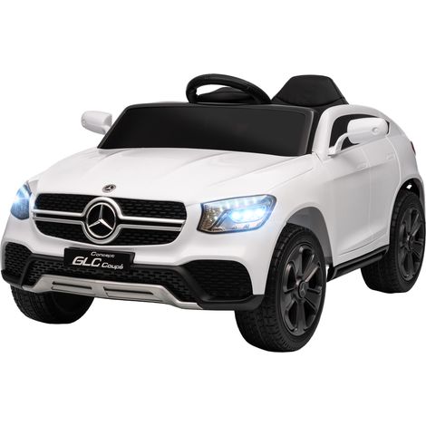 Voiture électrique enfant 12V télécommandée LED musique 3 vitesses blanche
