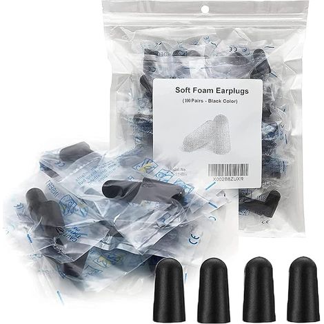 Lot de 100 paires de bouchons d'oreille en mousse ultra souple pour la suppression du bruit et le ronflement (1/5)