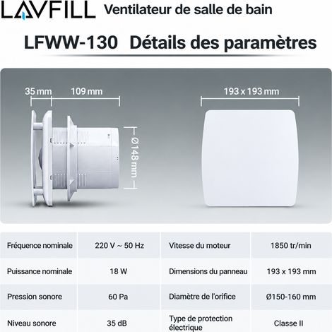 Extracteur d'air mural et vitre LFWW-13Q standard avec moteur à palier autolubrifié lfww-13q 21 × 16 × 21 cm 1,049 kg – Livraison gratuite