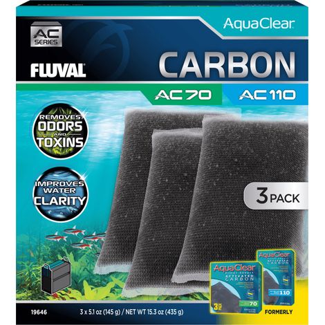 Pack ahorro carbón para filtro AquaClear Fluval AC - Pack de 3