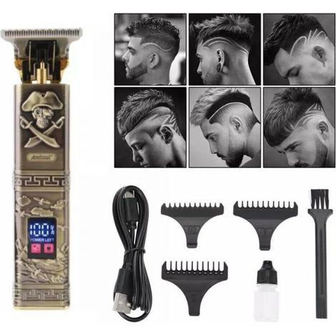 Taglia capelli Tagliacapelli Rasoio elettrico regola barba 3 pettini USB Q-TF51