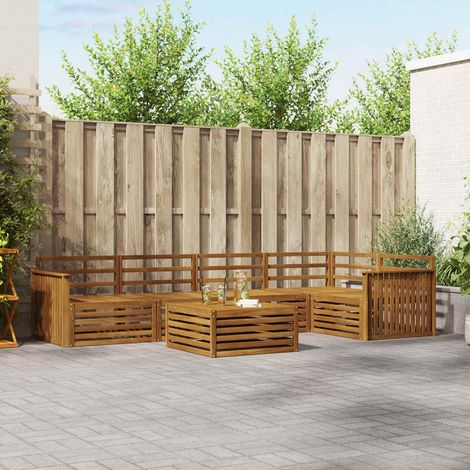 vidaXL Outdoor-Sofagarnitur 6 pcs Natur (1/5)