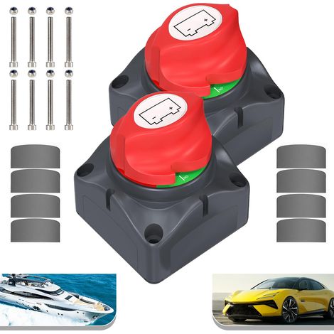 Interruttore Disconnessione Batteria 12-48V 275A per Auto, Camper, ATV, Veicoli Ricreativi - 2 Pezzi (1/4)