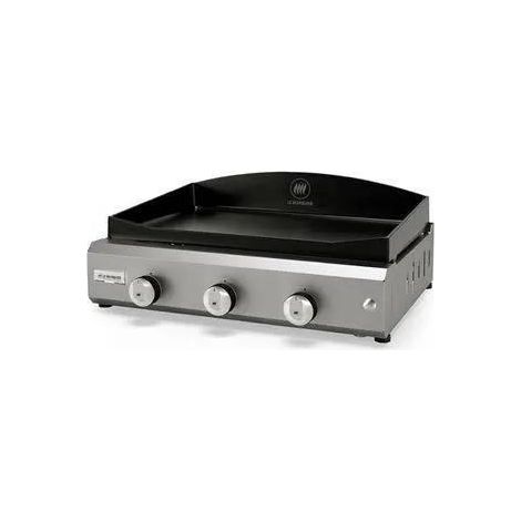 Le Marquier – Plancha à gaz 3 brûleurs inox double paroi – Allumage piezzo électronique – Pieds réglables – Châssis inox mat pour haute performance (1/3)