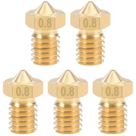 5pcs Buse d'imprimante 3D buse en laiton de 0,8 mm pour imprimante 3D à filament e3d V5 - V6 de 1,75 mm (1/3)