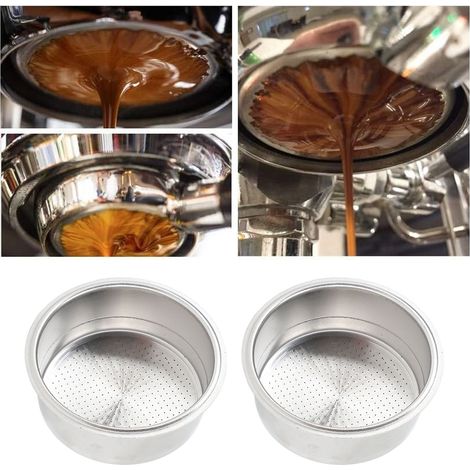 Basket Portafilter Double Cuve en Acier Inoxydable 51mm - Portafilter Pressurisé Rechargeable pour Machines Café Delonghi, Donlim, Petrus et Derlla (1/5)