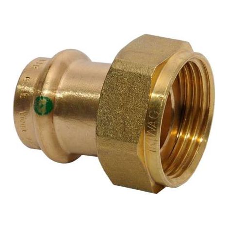 Viega Sanpress Verschraubung flachdichtend mit Überwurfmutter 1 1/2'' Innengewinde auf 35mm 265731