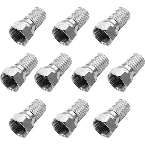 Lot de 10 Fiche F Antenne TV 7mm pour Câble Satellite (1/5)