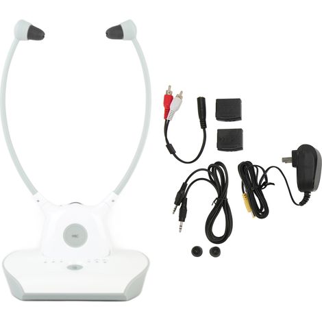 Kabelloser 2,4-GHz-TV-Kopfhörer mit AUX/RCA-Anschluss, einstellbarem Audioverstärker für Fernseher, 100–240-V-US-Stecker (1/5)
