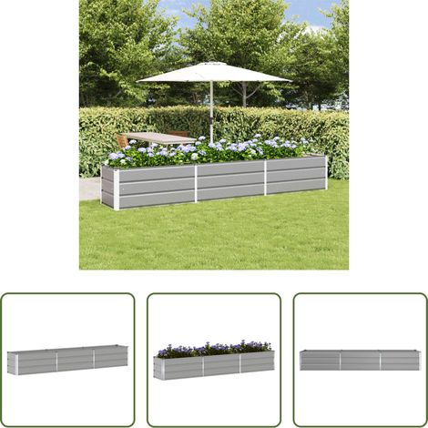 Pot industriel - Jardinière Gris clair 480 x 50 x 45 cm Acier galvanisé (1/5)