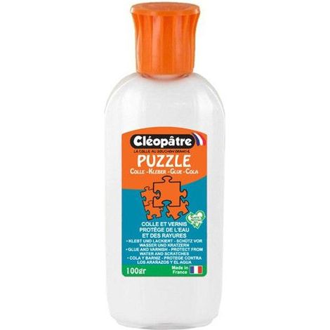 Colle et vernis pour puzzles - CLEOPATRE - Cléo'Puzzle - 100 gr - Application facile - Protection durable