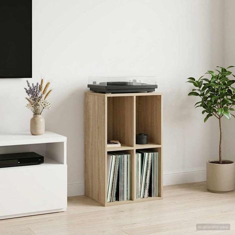 Beyamis Meuble à disques vinyles Oak 44,5 x 36,5 x 74,5 cm (1/5)