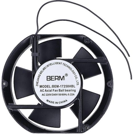 Ventilateur industriel d'extraction 220-240VAC, moteur à double roulement à billes, pales en alliage d'aluminium et ABS, refroidissement haute performance. (1/4)