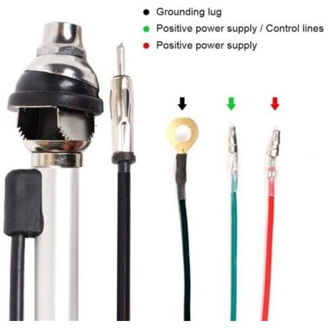 Antena telescópica automática con fuente de alimentación para vehículos exteriores