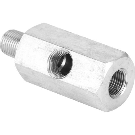 Raccord en T universel 1/8 BSPT, adaptateur NPT pour capteur de pression d'huile, ligne d'alimentation turbo, jauge, connecteur fileté, acier, 3 pièces. (1/5)
