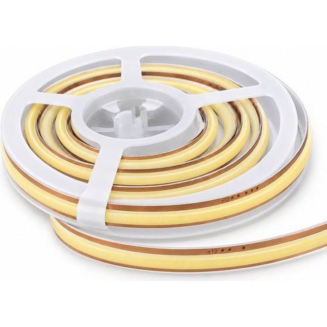 Ruban LED COB 5m Découpe Libre 12V 10W/m IP20 8mm 570lm/m - Blanc Neutre 4000K - 5500K - SILAMP (1/2)