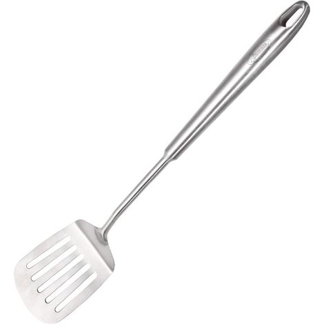 Spatule - Acier Inoxydable 304 - 38.7 cm - Poignée Ergonomique Creuse Ronde - Résistante à la Chaleur et Antirouille - Cuisine Familiale et Professionnelle - 1 Pièce