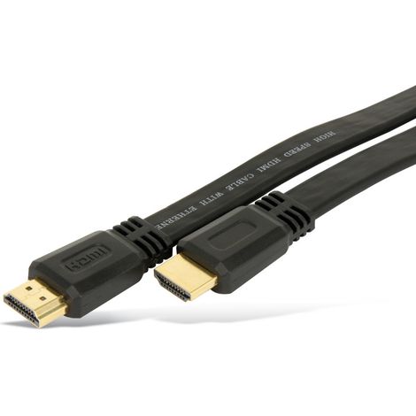 Câble HDMI plat S-IMPULS, HIGH SPEED avec ETHERNET, 0,5 m