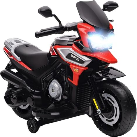Elektro-Motorrad für Kinder von 18-36 Monaten, Aufsitz-Fahrzeug, Hilfsräder, Lichter, Musik, Kunststoff, Stahl, Rot 
On-Site (1/5)