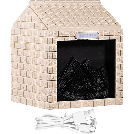 Diffusore umidificatore per camino  Diffusore di aromaterapia a fiamma per camino  Atomizzazione a nebbia fredda con ricarica USB, decorazione per la casa per camera da letto, comodino, tavolo