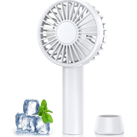 Mini ventilateur portatif, 5 vitesses, avec base, ventilateur USB rechargeable, adapté à une utilisation en extérieur (1/5)