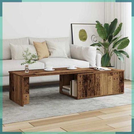 855980 Table basse vieux bois 150x50x35 cm bois d'ingénierie (1/5)