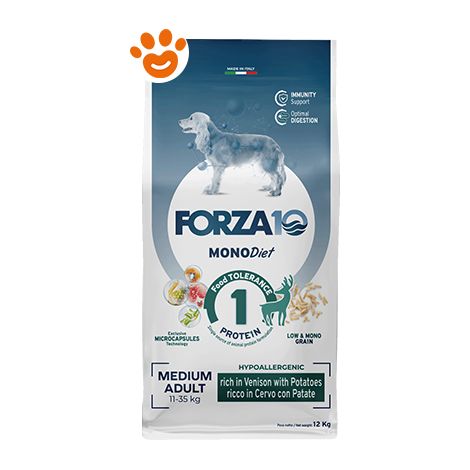 Forza10 Dog Monodiet Medium Adult con Cervo e Patate  - Forza10 Dog Monodiet Medium Adult con Cervo e Patate - Sacco Da 12 Kg (1/3)