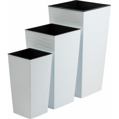Set di 3 vasi da fiori Porto Riflo bianchi