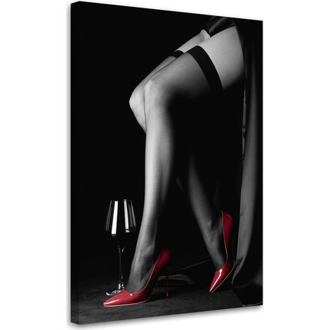 Quadro su tela, Gambe di donna con tacchi rossi - 40x60 (1/3)