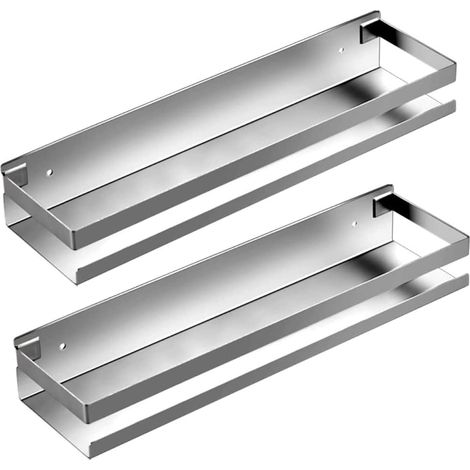 Lot de 2 Etagere Douche Sans Percage, Rangement Salle de Bain sans Percage, 30CM Porte Gel Douche Salle de Bain, Acier Inoxydable (1/5)