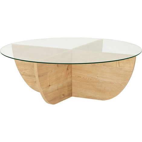 Table basse en verre trempé - Naturel clair et Transparent - AYSUN