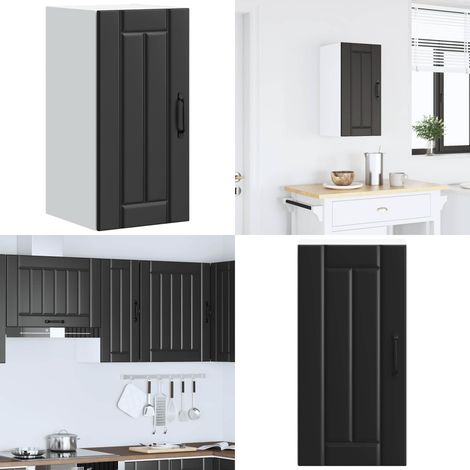 Pensile da Cucina Lucca Nero in Legno Multistrato - Armadio da cucina - Armadietto da parete
