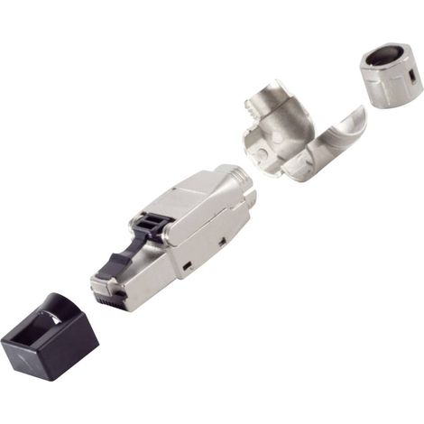 BKL Electronic Spina RJ-45, senza attrezzi, angolare, STP, CAT. 8.1 10121218 Argento 1 pz.