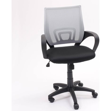 Silla de oficina, estudio o escritorio PRACTIK, con brazos y base giratoria, tela 3D, de 58x55x87/97 cm GRIS MF-11 (1/3)