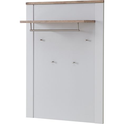 Garderobenpaneel matt grau mit Eiche DEVON-36 Landhausstil, 81 cm breit (1/5)