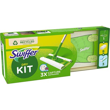 Kit Swiffer Starter –1 Scopa, 8 Panni Microfibra Dry e 3 Panni Lavapavimenti (1/4)