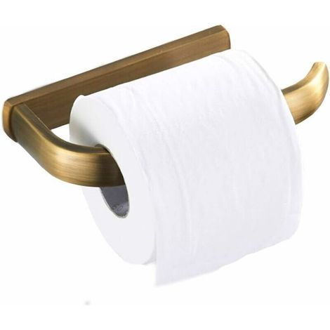 Porte-papier en laiton antique Porte-papier toilette Support mural rétro en cuivre Porte-papier toilette Support mural pour cuisine et salle de bain WC (1/5)