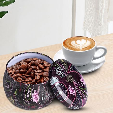 Boîte de rangement en fer blanc, boîte métallique pour thé, café, bonbons, bijoux, cadeau, maison, cuisine (A) (1/3)