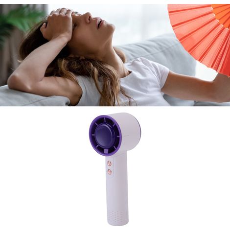 Ventilador portátil recargable con capacidad de 3000 mAh, iluminación LED de 7 colores – PP, 170 x 58 mm, negro, 120 niveles de velocidad ajustables (1/5)
