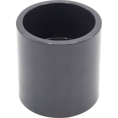 Manicotto in PVC-U da 63 mm con fermo interno, raccordo diritto PN16 per tubi di pressione di piscine e impianti di irrigazione. (1/5)