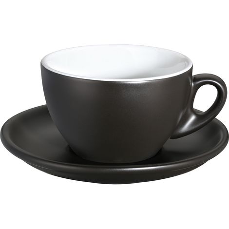 Taza de capuchino con platillo, 0,1 l, negro mate Roma / Cilio