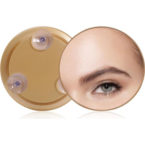 Miroir de maquillage à ventouse - Miroir grossissant rond - Miroir de salle de bain portable - Pour un maquillage précis et des soins de la peau de près - Or, 150 mm Miroir grossissant x20 (concave)