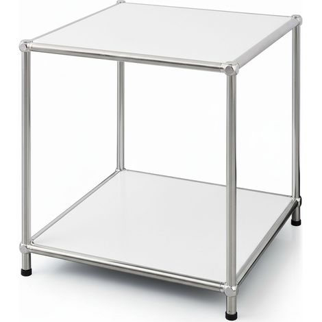 Metallregal Concept Epure MK-012 Offenes Beistell- & Aufbewahrungsregal mit 2 Ablagen Weiß
