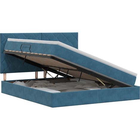Maison Exclusive - Letto con contenitore e materasso Blu Scuro 180 x 200 cm (1/5)
