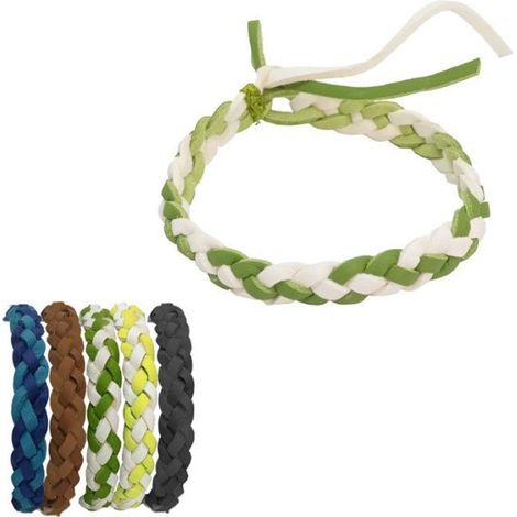 TRADE SHOP - Set 50pz Braccialetti Citronella Intrecciati Repellente Per Zanzare Vari Colori Ca6963a -