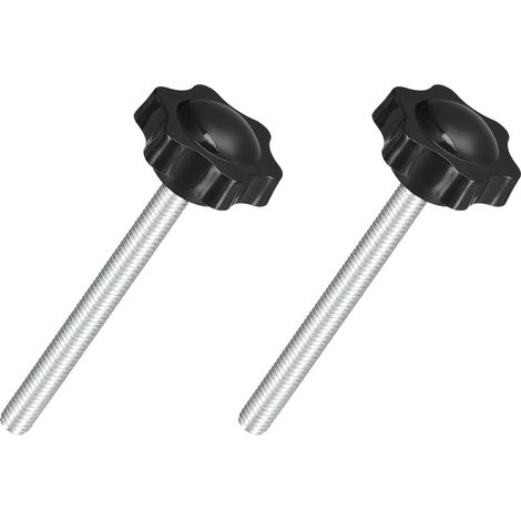 2Pcs Boutons Étoile M8 x 80mm, Bouton de Serrage Hexagonal en Plastique à Visser à la Main pour le Remplacement de la Base de Parasol (1/5)