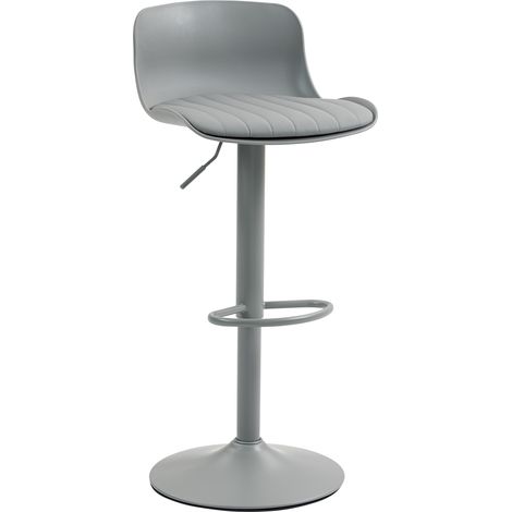 Lot de 2 Barhocker Drehbar 360°, Ergonomische Rückenlehne, Metall und Polsterung, Grau (1/5)